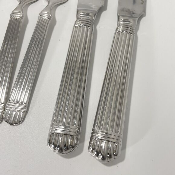 Lot Of 10 Wallace Chardonnay 18/8 Stainless Flatware Classic Ribbed Fork Spoon - Picture 5 of 7
